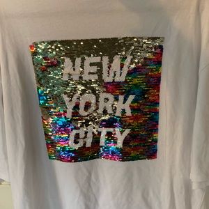 Long oversized H&M NYC sequin T-Shirt